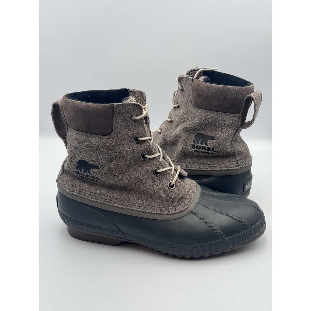 Sorel Cheyanne II Waterproof Duck Boots Men's Size 13 Taupe Brown Suede Rubber - Picture 1 of 16